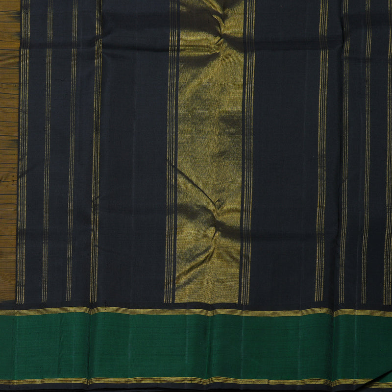 Hayagrivas Yellow Handloom Kanjivaram Silk Saree with Bottle green Border BBD1336L1-2