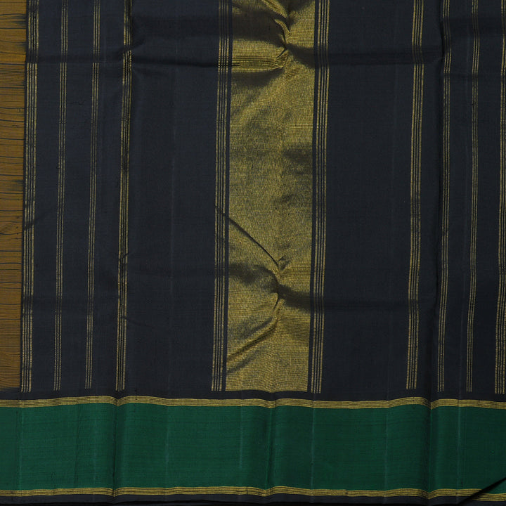Hayagrivas Yellow Handloom Kanjivaram Silk Saree with Bottle green Border BBD1336L1-2