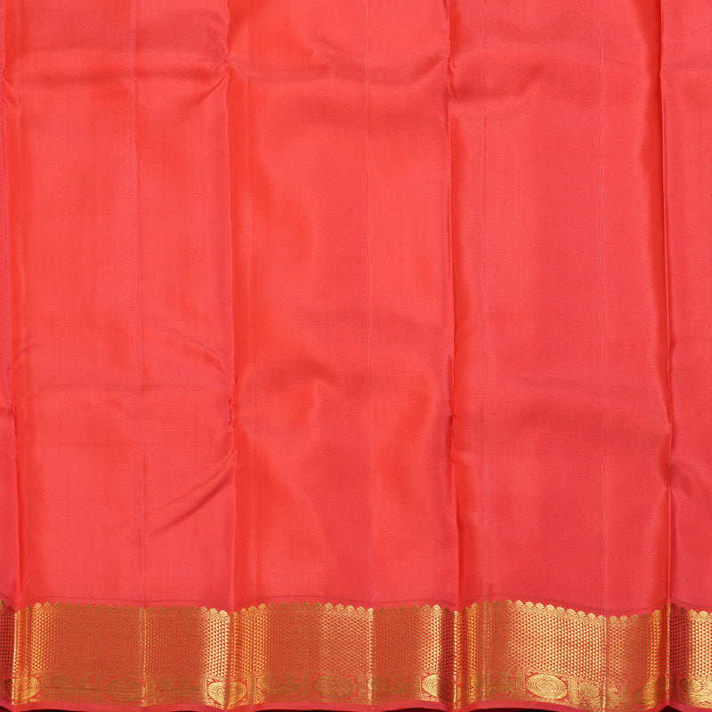 Hayagrivas White Handloom Kanjivaram Silk Saree with Red Border BBD1340L12-2