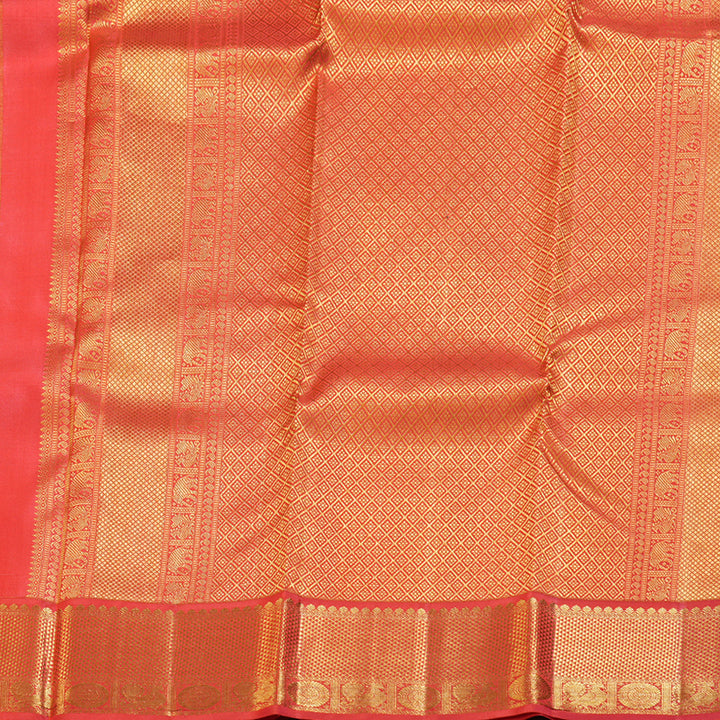 Hayagrivas White Handloom Kanjivaram Silk Saree with Red Border BBD1340L12-2