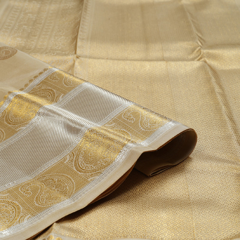 Hayagrivas Sandal Beige Handloom Kanjivaram Silk Saree BBD1340L3-3