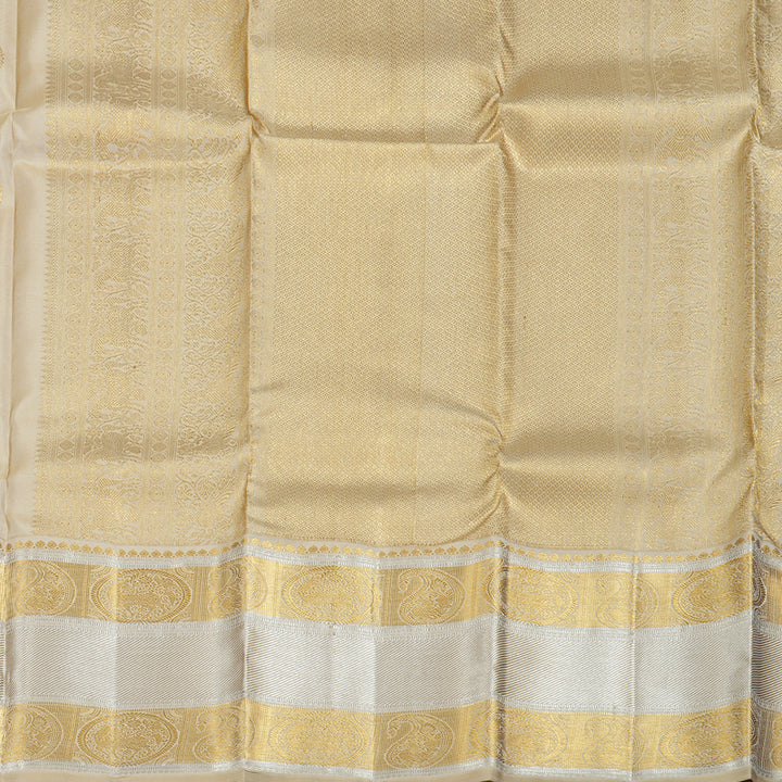 Hayagrivas Sandal Beige Handloom Kanjivaram Silk Saree BBD1340L3-3