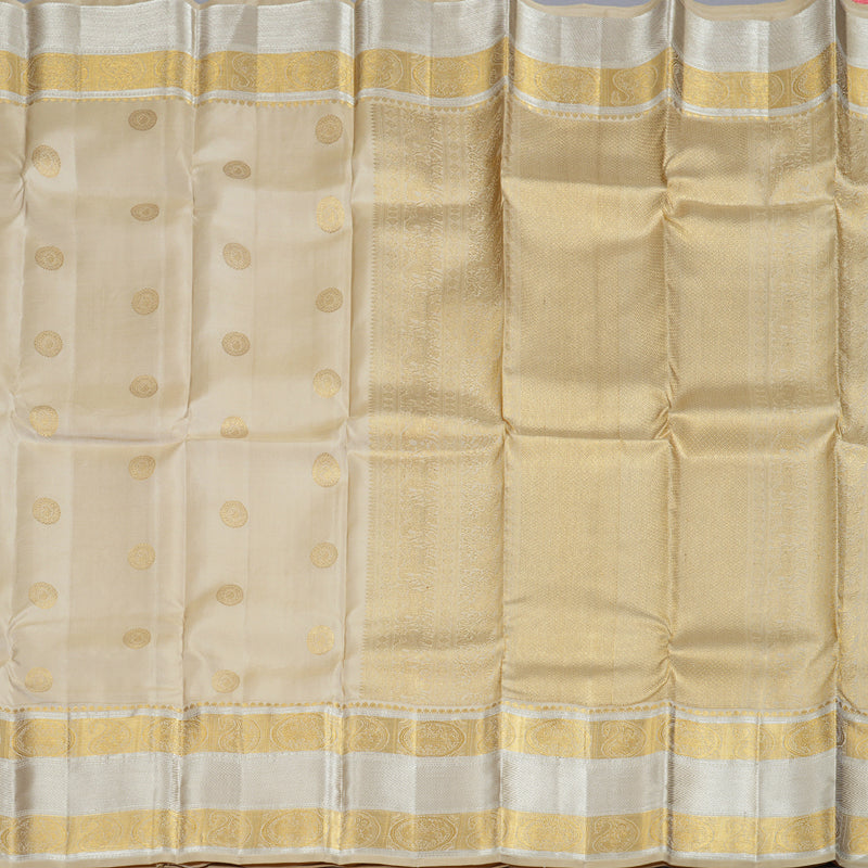 Hayagrivas Sandal Beige Handloom Kanjivaram Silk Saree BBD1340L3-3