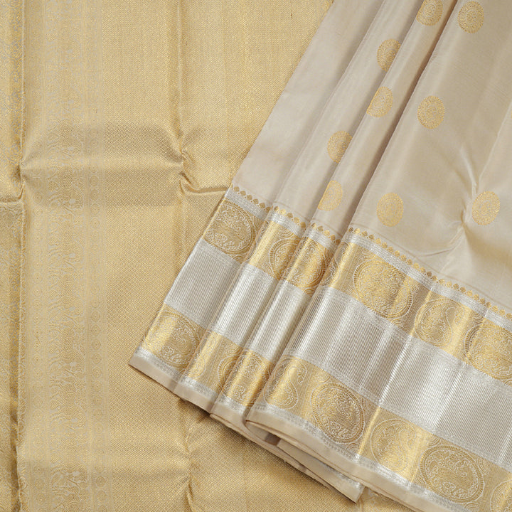 Hayagrivas Sandal Beige Handloom Kanjivaram Silk Saree BBD1340L3-3