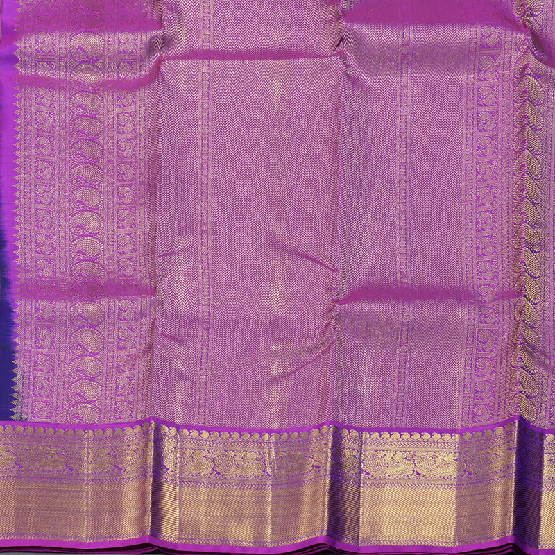 Hayagrivas Blue Handloom Kanjivaram Silk Saree with Purple Border BBD1340L4-2