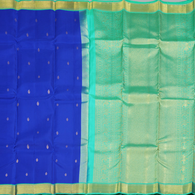 Hayagrivas Handloom Kanjivaram Silk Saree in Captivating blue BBD1340L6-2