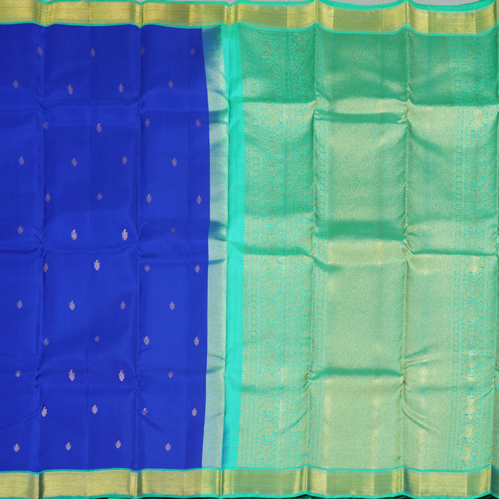 Hayagrivas Handloom Kanjivaram Silk Saree in Captivating blue BBD1340L6-2