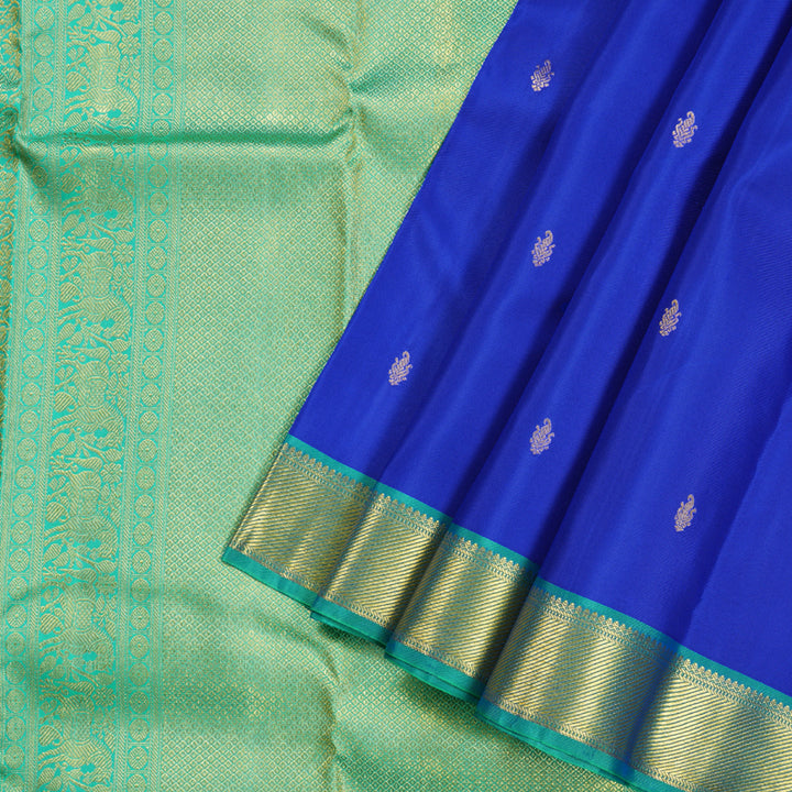Hayagrivas Handloom Kanjivaram Silk Saree in Captivating blue BBD1340L6-2