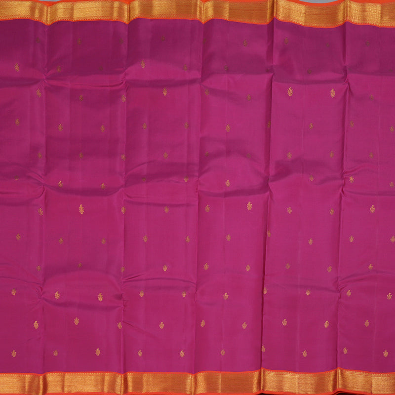 Hayagrivas Pink Handloom Kanjivaram Silk Saree with Orangish Pink Border BBD1340L6-3