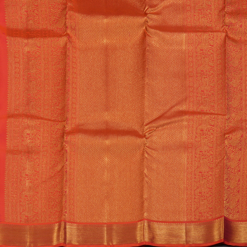 Hayagrivas Pink Handloom Kanjivaram Silk Saree with Orangish Pink Border BBD1340L6-3