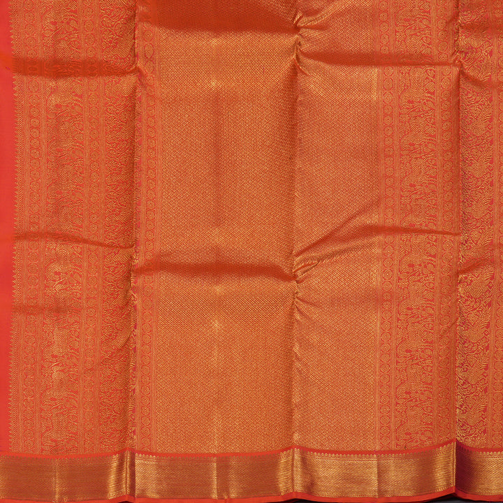 Hayagrivas Pink Handloom Kanjivaram Silk Saree with Orangish Pink Border BBD1340L6-3