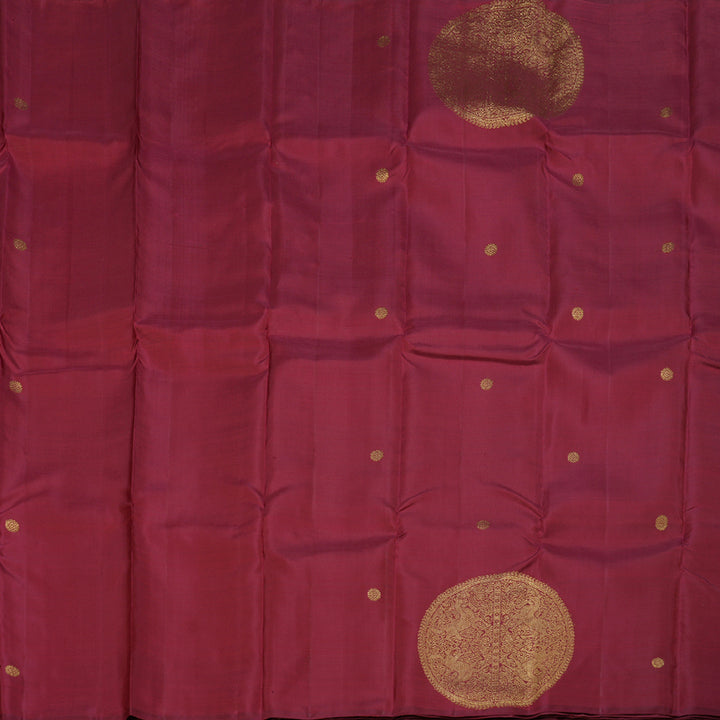 Hayagrivas Dark Maroon Handloom Kanjivaram Silk Saree BBD1341L1-2