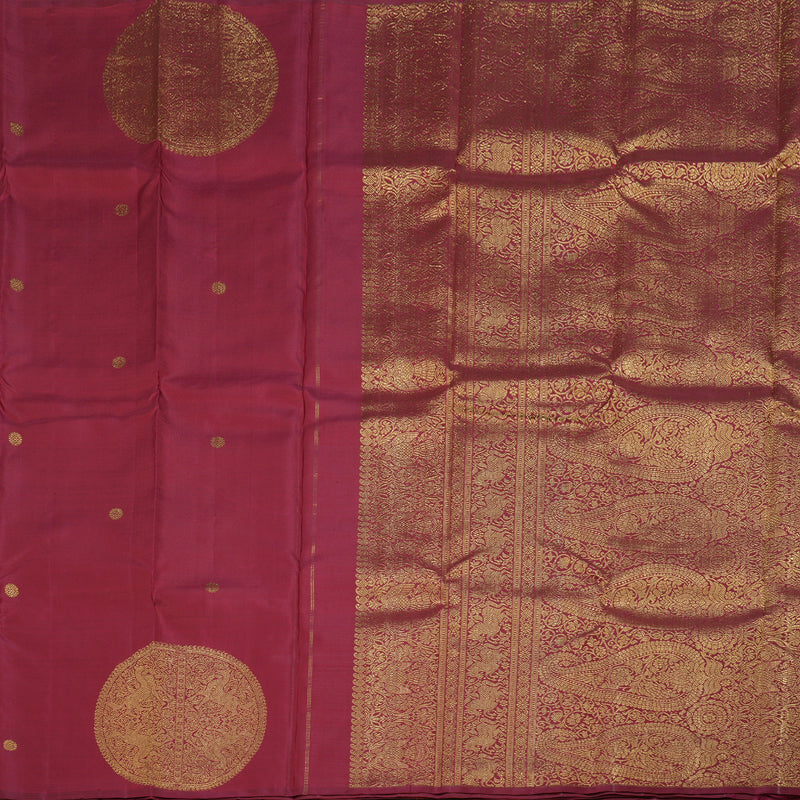 Hayagrivas Dark Maroon Handloom Kanjivaram Silk Saree BBD1341L1-2