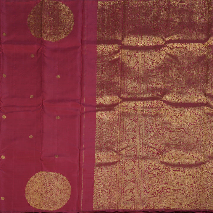 Hayagrivas Dark Maroon Handloom Kanjivaram Silk Saree BBD1341L1-2