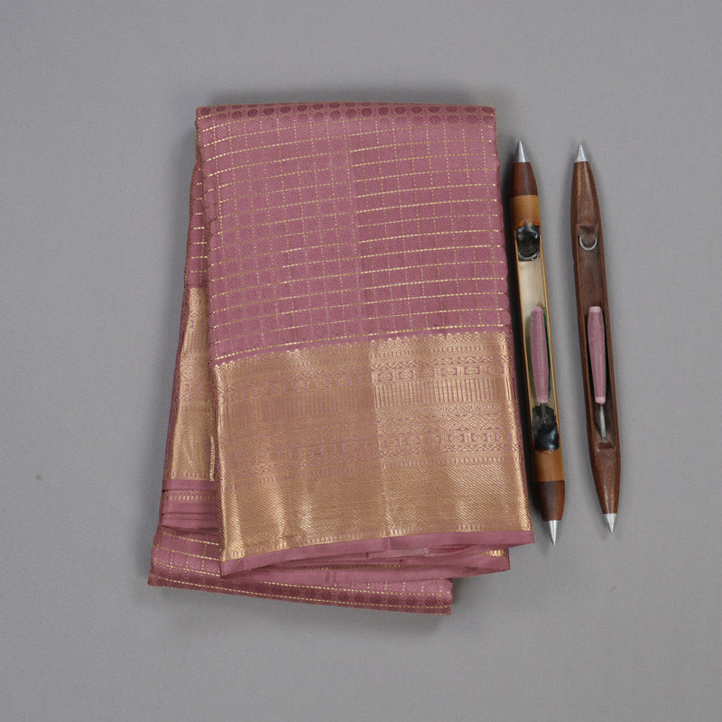 Hayagrivas Rosewood Pink Handloom Kanjivaram Silk Saree BBD1499L3-1