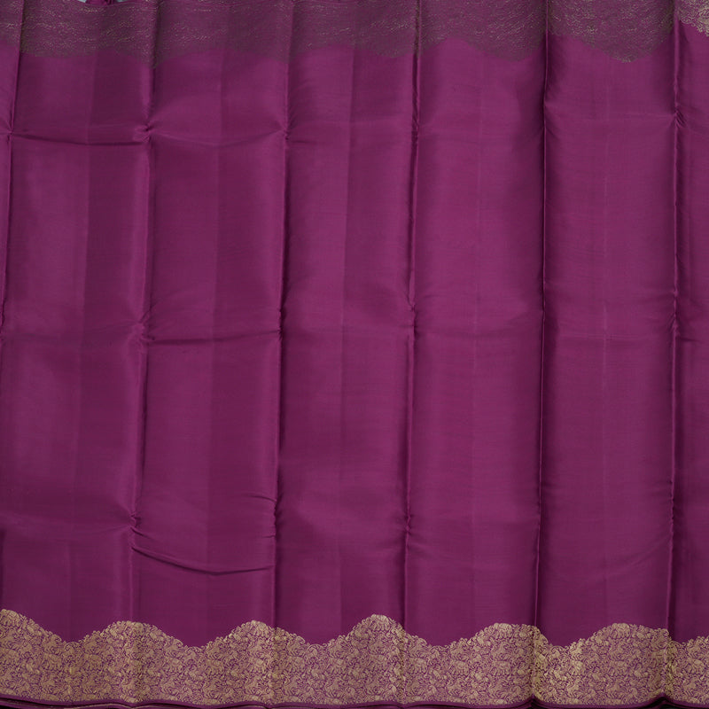 Hayagrivas Purple Handloom Kanjivaram Silk Saree with Purple Turning Border Border BBD1341L12-3