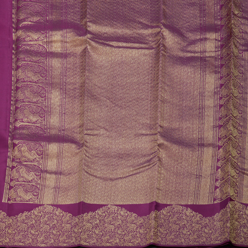 Hayagrivas Purple Handloom Kanjivaram Silk Saree with Purple Turning Border Border BBD1341L12-3
