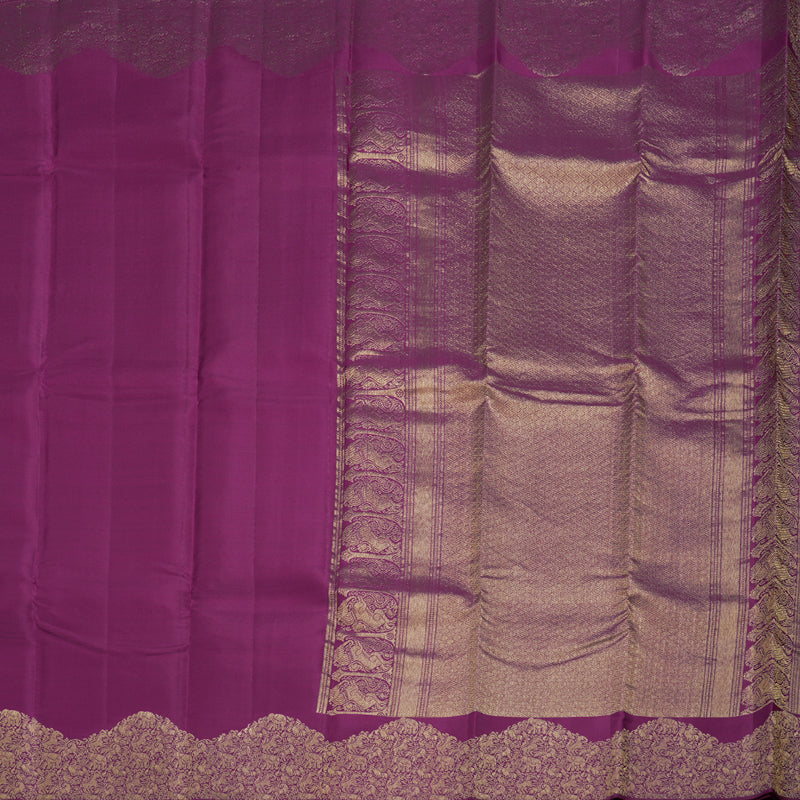 Hayagrivas Purple Handloom Kanjivaram Silk Saree with Purple Turning Border Border BBD1341L12-3