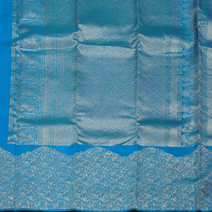 Hayagrivas Sky Blue Handloom Kanjivaram Silk Saree BBD1341L16-1