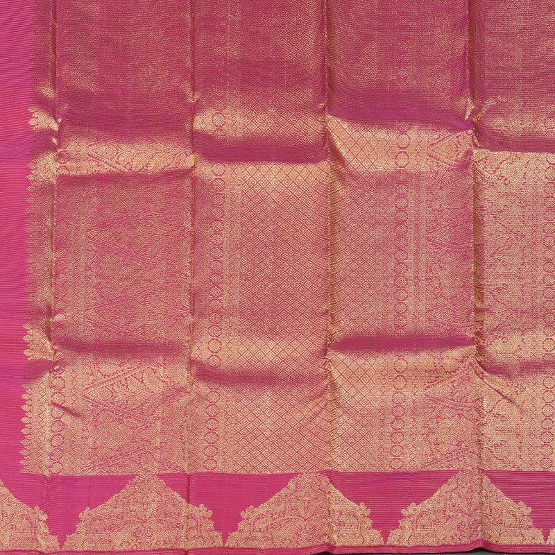 Hayagrivas Dark Pink Handloom Kanjivaram Silk Saree-BBD1341L2-2