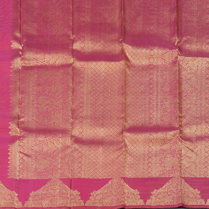 Hayagrivas Dark Pink Handloom Kanjivaram Silk Saree-BBD1341L2-2