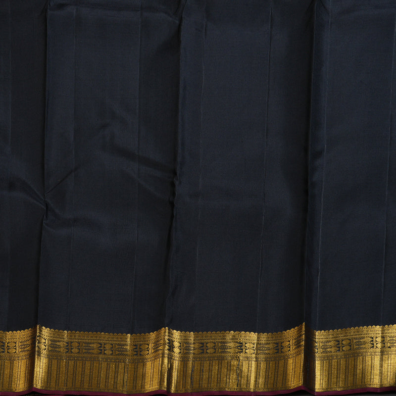 Hayagrivas Rust Handloom Kanjivaram Silk Saree with Black Border BBD1342L1-1