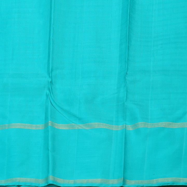 Hayagrivas Multi Color Checks Handloom Kanjivaram Silk Saree with Sky Blue Border BBD1344L3-1