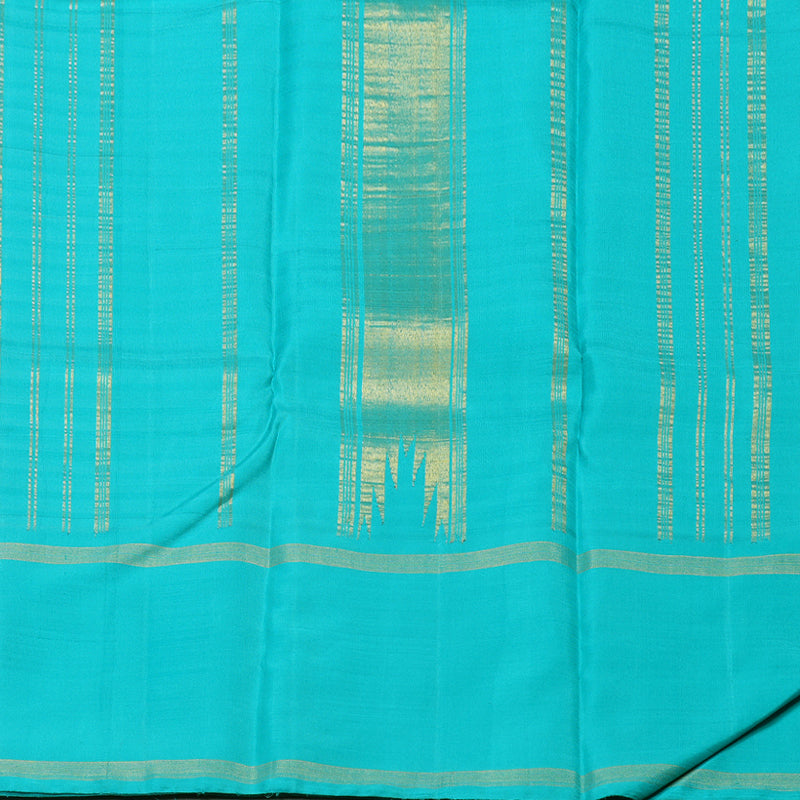 Hayagrivas Multi Color Checks Handloom Kanjivaram Silk Saree with Sky Blue Border BBD1344L3-1