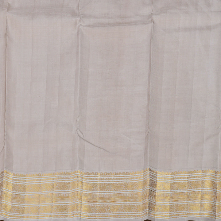 Hayagrivas Yellow Handloom Kanjivaram Silk Saree with Beige Border BBD1348L3-1