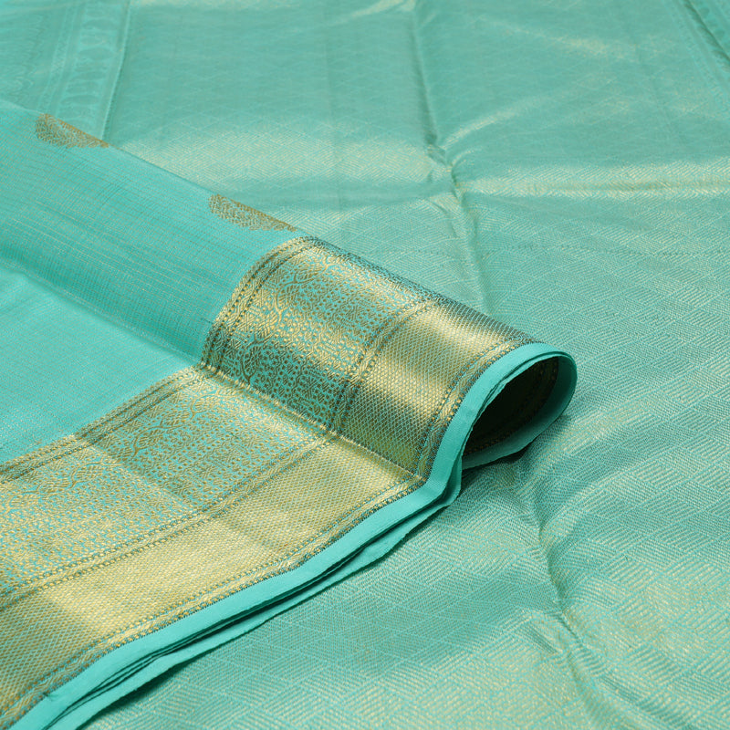 Hayagrivas Sea Blue Handloom Kanjivaram Silk Saree BBD1349L2-1