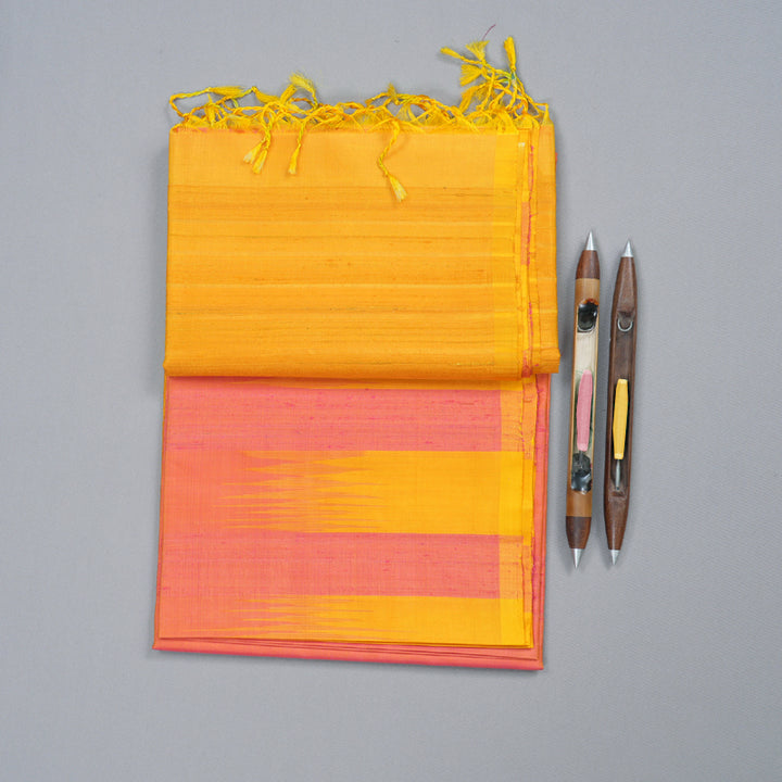 Hayagrivas Dual Tone (Pink With Yellow) Handloom Soft Silk Saree BBD1351L7-7