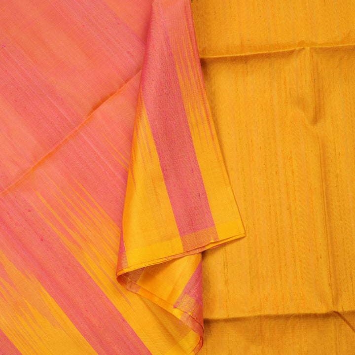 Hayagrivas Dual Tone (Pink With Yellow) Handloom Soft Silk Saree BBD1351L7-7