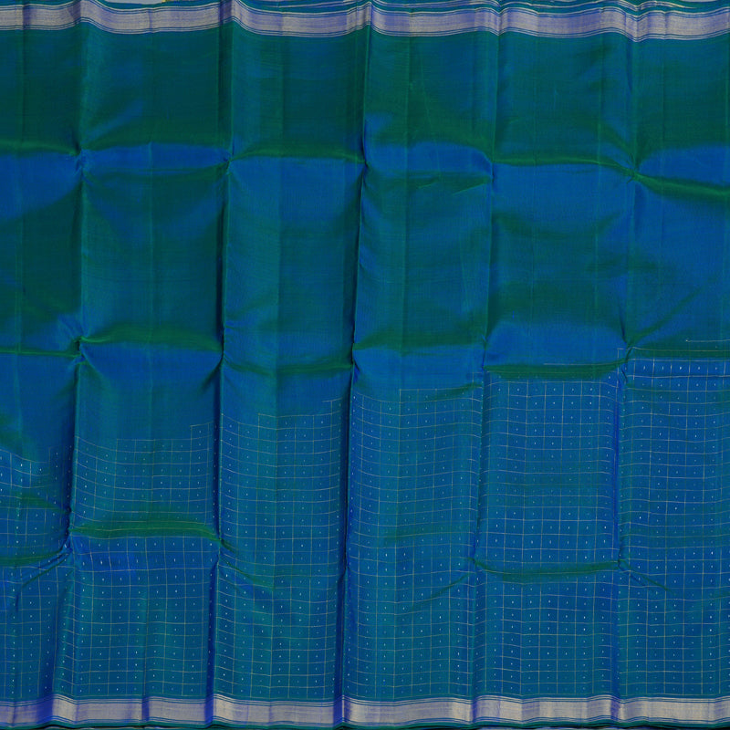 Hayagrivas Peacock Blue Handloom Kanjivaram Silk Saree BBD1352L4-1