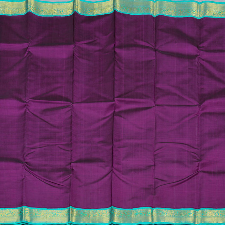 Hayagrivas Handloom Kanjivaram Silk Saree in Deep Dark Purple BBD1359L1-1