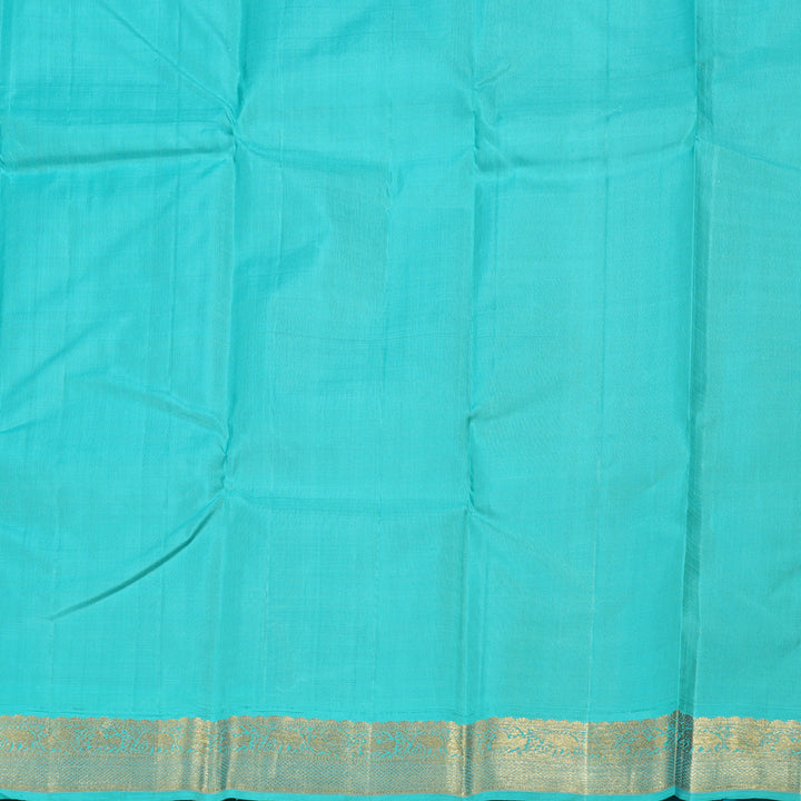 Hayagrivas Purple Handloom Kanjivaram Silk Saree with Sea Green Border BBD1359L1-3