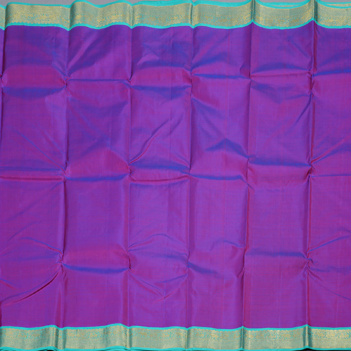 Hayagrivas Purple Handloom Kanjivaram Silk Saree with Sea Green Border BBD1359L1-3