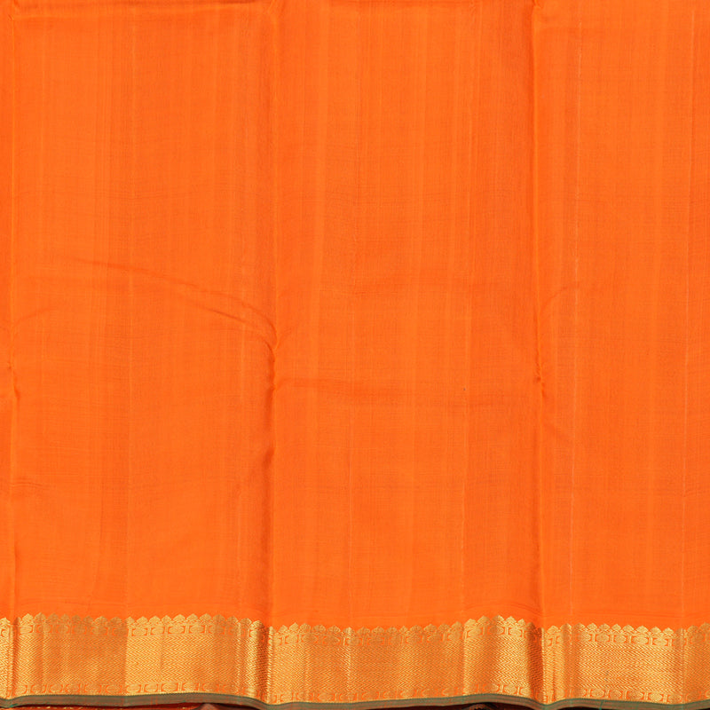Hayagrivas Dark Purple Handloom Kanjivaram Silk Saree with Orange Border BBD1359L2-2