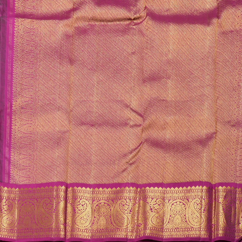 Hayagrivas Bottle Green Handloom Kanjivaram Silk Saree with Dark Pink Border BBD1361L1-1