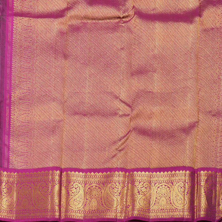 Hayagrivas Bottle Green Handloom Kanjivaram Silk Saree with Dark Pink Border BBD1361L1-1