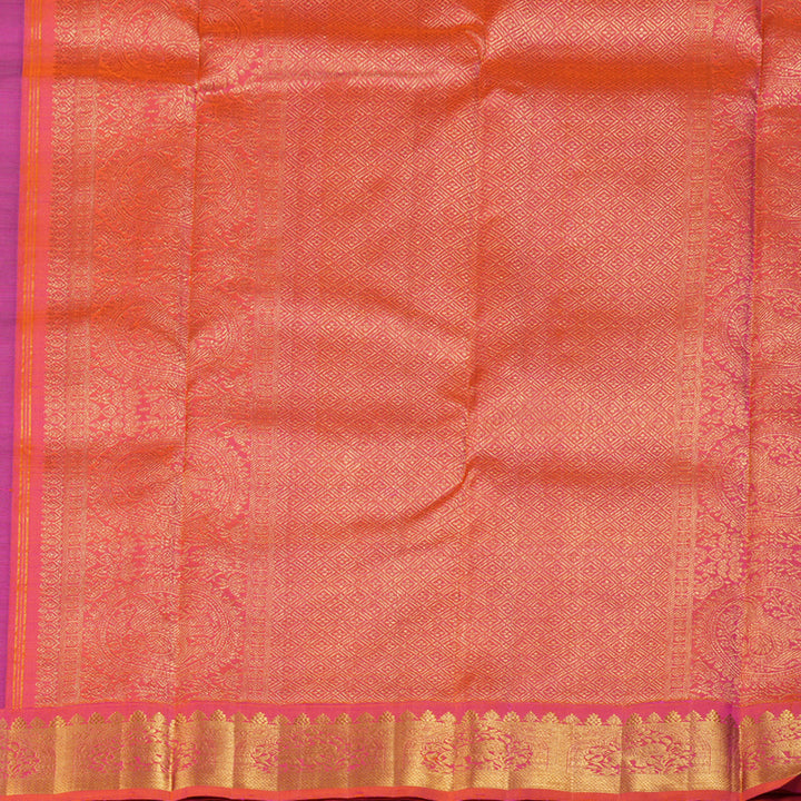 Hayagrivas Blue Handloom Kanjivaram Silk Saree with Coral Pink Border BBD1361L2-1