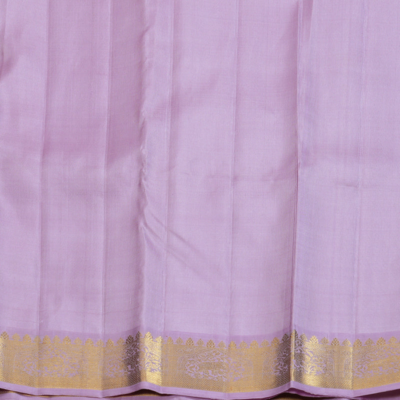Hayagrivas Beautiful Half White Handloom Kanjivaram Silk Saree with Lavender Border BBD1361L2-3