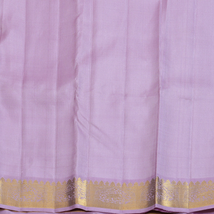Hayagrivas Beautiful Half White Handloom Kanjivaram Silk Saree with Lavender Border BBD1361L2-3