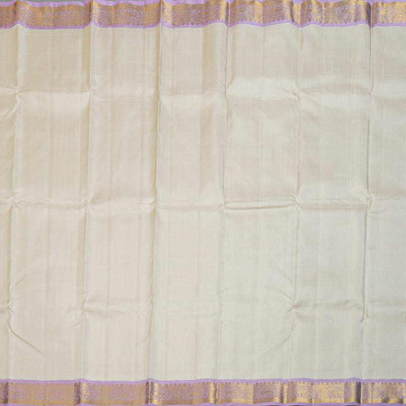 Hayagrivas Beautiful Half White Handloom Kanjivaram Silk Saree with Lavender Border BBD1361L2-3