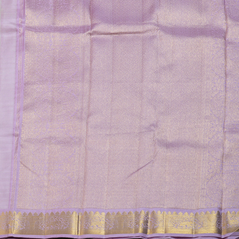Hayagrivas Beautiful Half White Handloom Kanjivaram Silk Saree with Lavender Border BBD1361L2-3