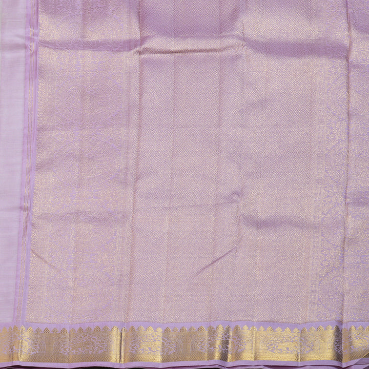 Hayagrivas Beautiful Half White Handloom Kanjivaram Silk Saree with Lavender Border BBD1361L2-3