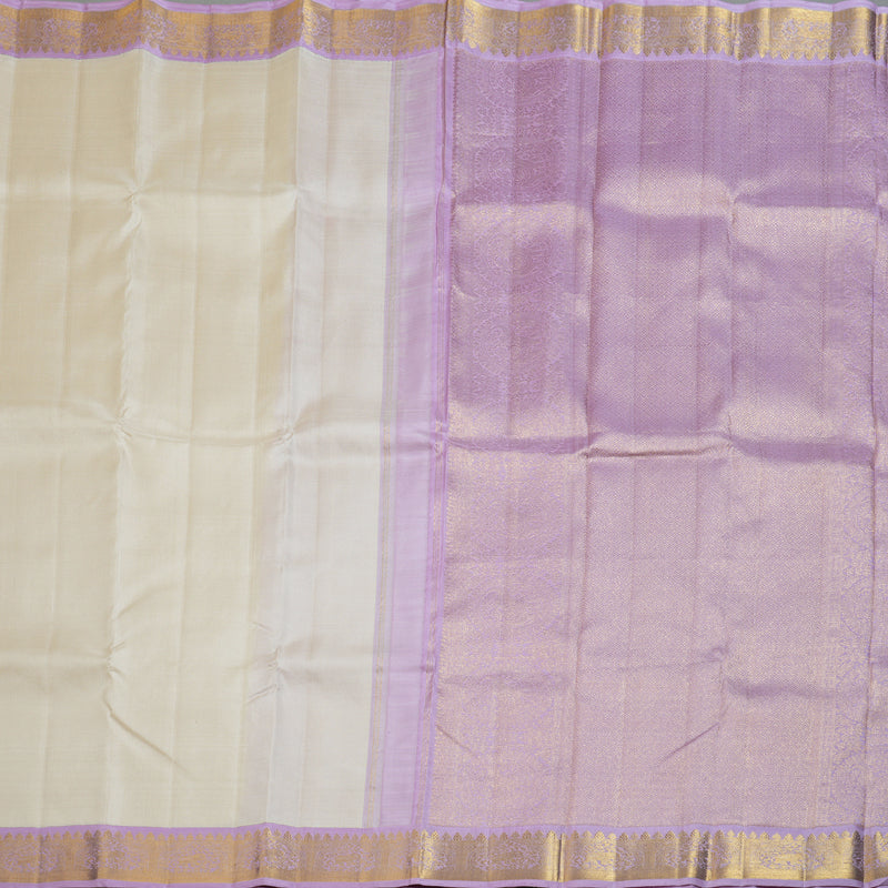 Hayagrivas Beautiful Half White Handloom Kanjivaram Silk Saree with Lavender Border BBD1361L2-3