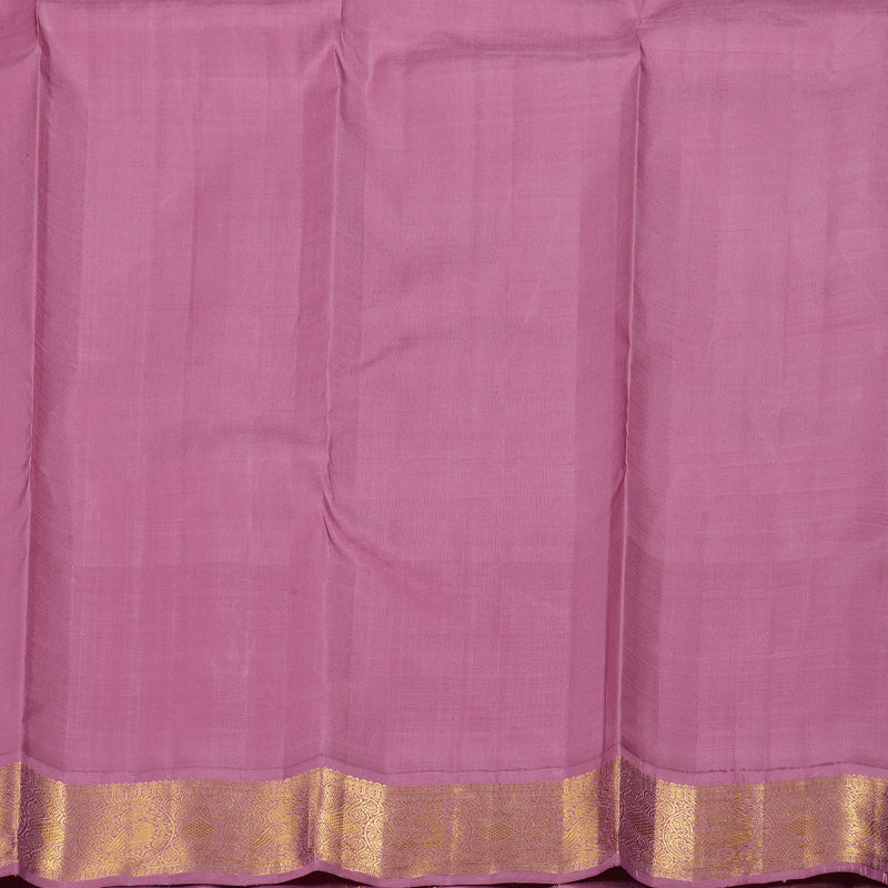 Hayagrivas Light Baby Pink Handloom Kanjivaram Silk Saree with Dark Lilac Border BBD1361L2-4