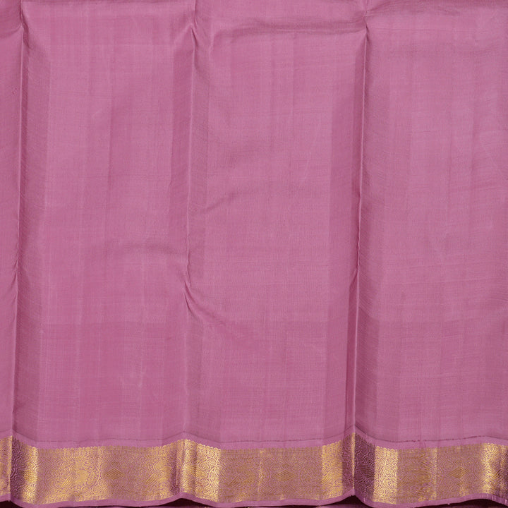 Hayagrivas Light Baby Pink Handloom Kanjivaram Silk Saree with Dark Lilac Border BBD1361L2-4