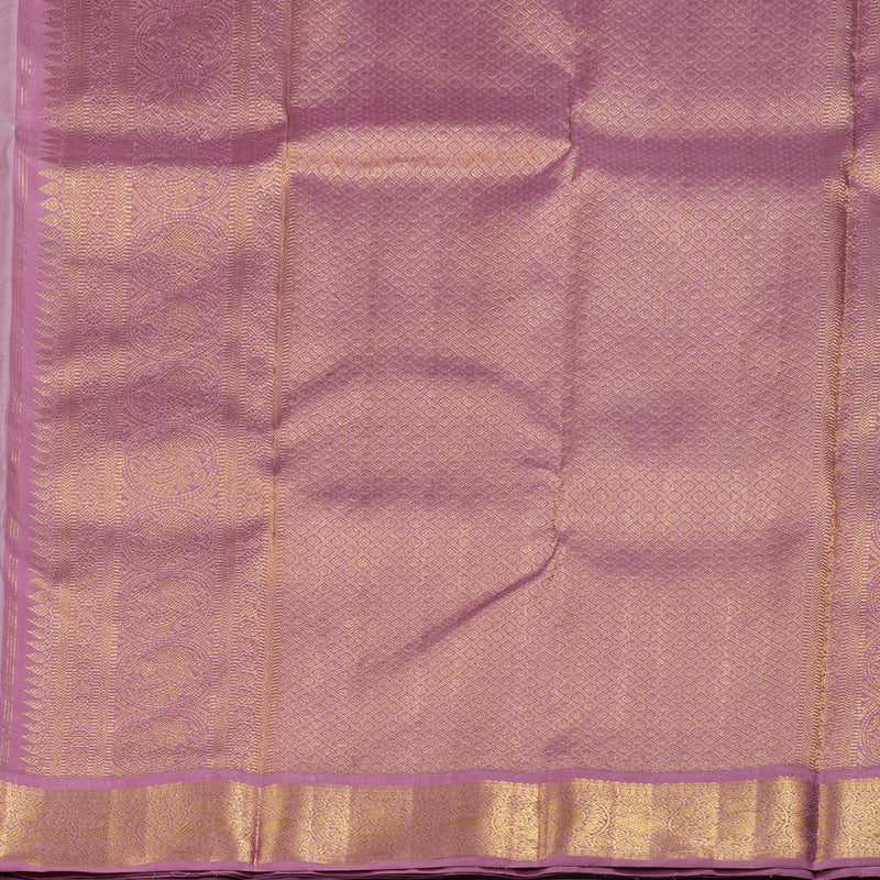 Hayagrivas Light Baby Pink Handloom Kanjivaram Silk Saree with Dark Lilac Border BBD1361L2-4