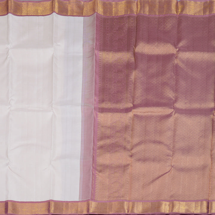 Hayagrivas Light Baby Pink Handloom Kanjivaram Silk Saree with Dark Lilac Border BBD1361L2-4